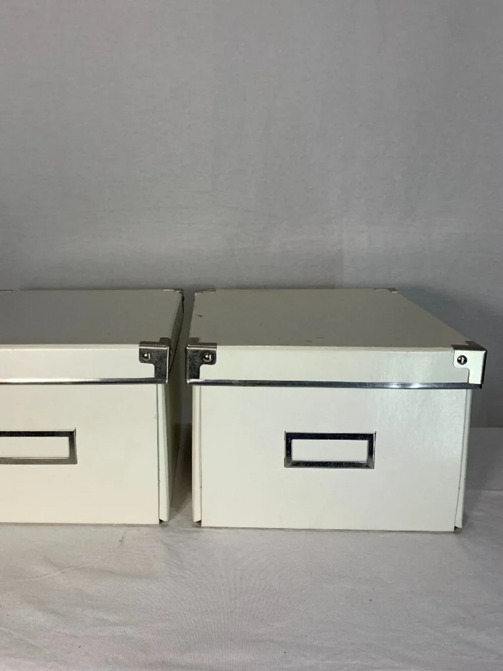 Set of 2 IKEA KVARNVIK Medium White Closet Storage Boxes Desktop